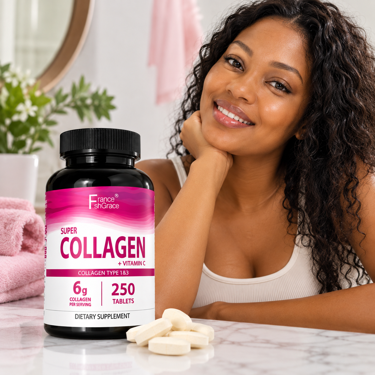 Super Collagène + Vitamine C — 250 comprimés